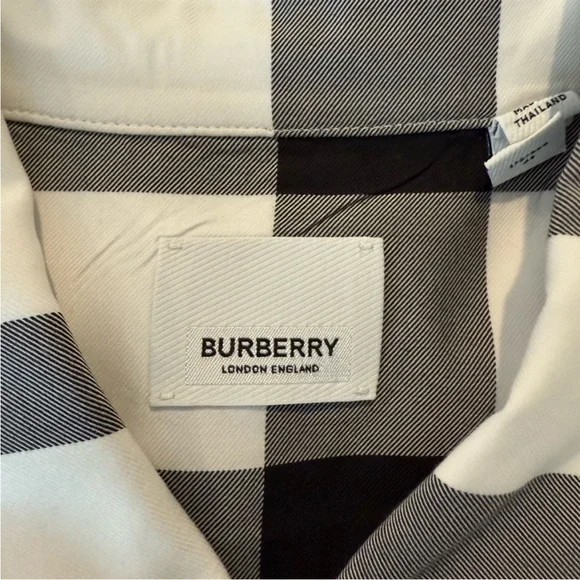 Burberry Black and White Casual Button Down Shirt